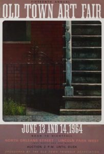 Old Town Art Fair Poster of stairs and a fence