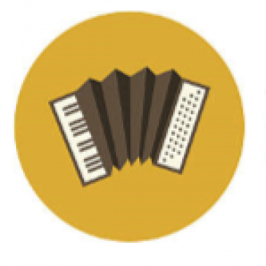 beer, accordion, pretzel graphic